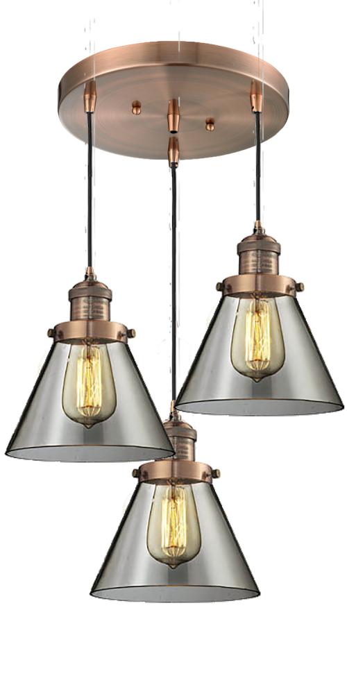 Large Cone 3 Light Multi-Pendant