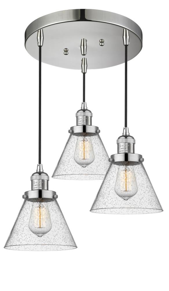 Large Cone 3 Light Multi-Pendant