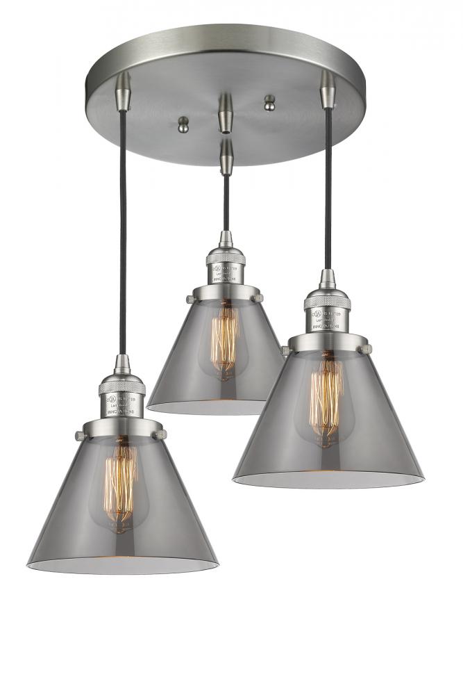 Large Cone 3 Light Multi-Pendant