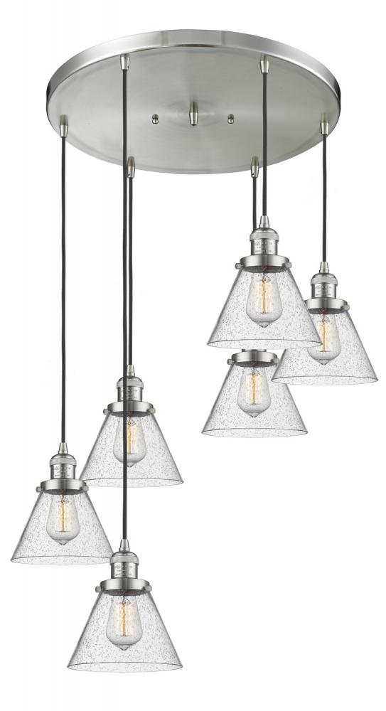 Large Cone 6 Light Multi-Pendant