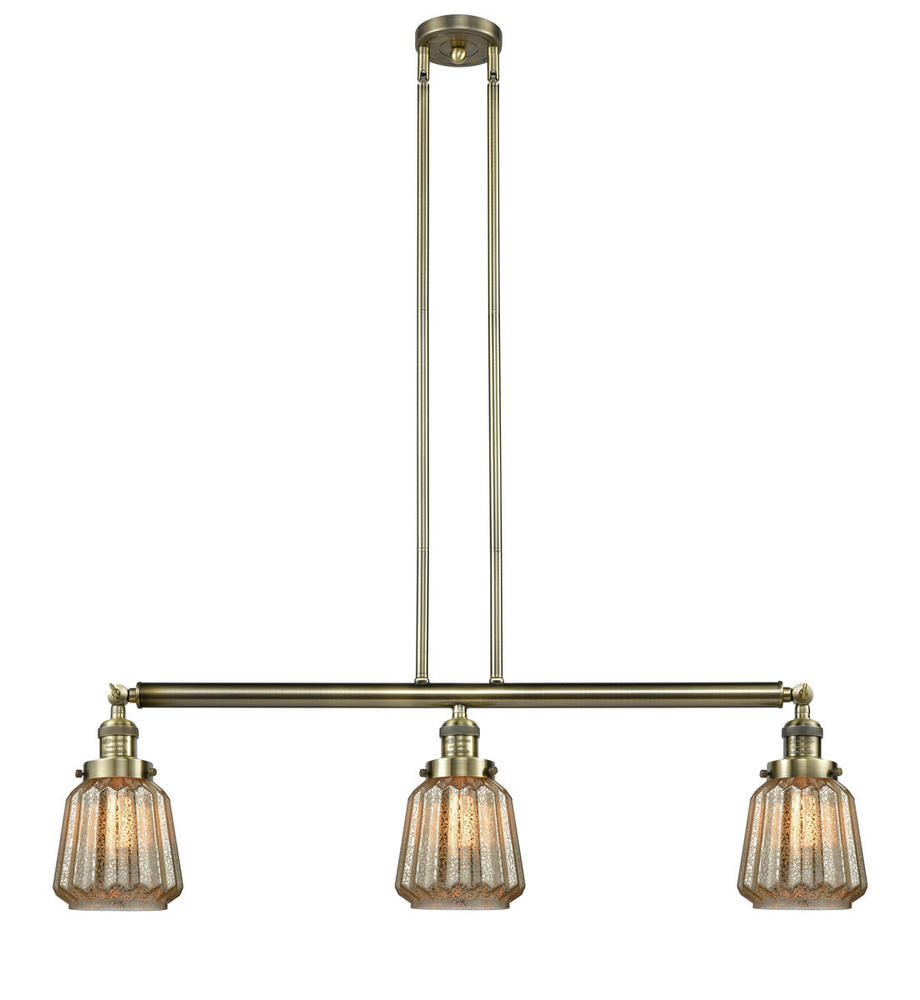 Chatham - 3 Light - 39 inch - Antique Brass - Stem Hung - Adjustable Island Light