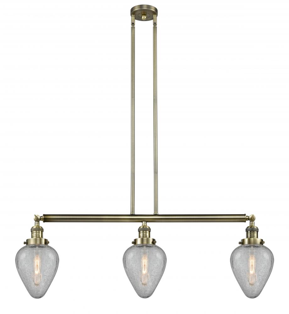 Geneseo - 3 Light - 38 inch - Antique Brass - Stem Hung - Adjustable Island Light