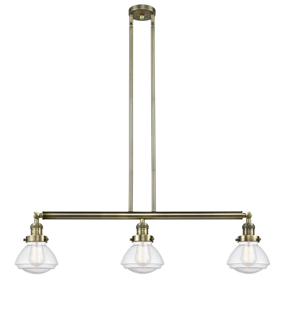 Olean - 3 Light - 39 inch - Antique Brass - Stem Hung - Adjustable Island Light