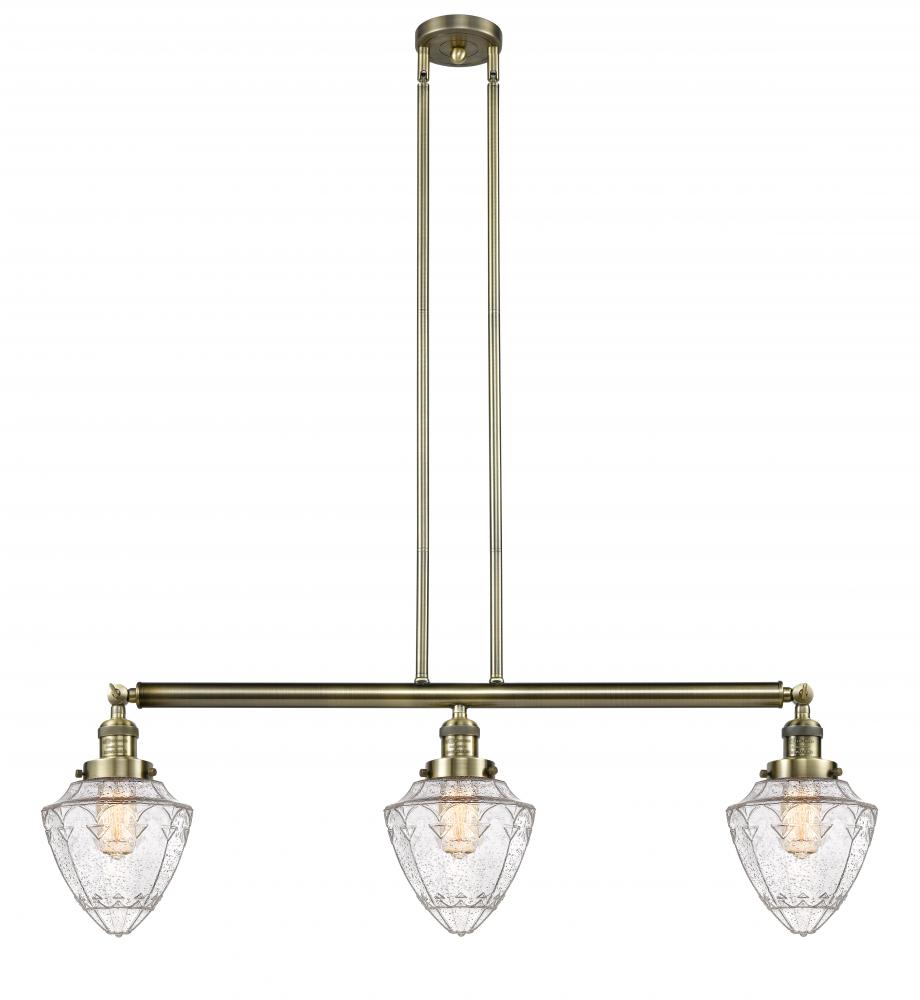 Bullet - 3 Light - 38 inch - Antique Brass - Stem Hung - Adjustable Island Light