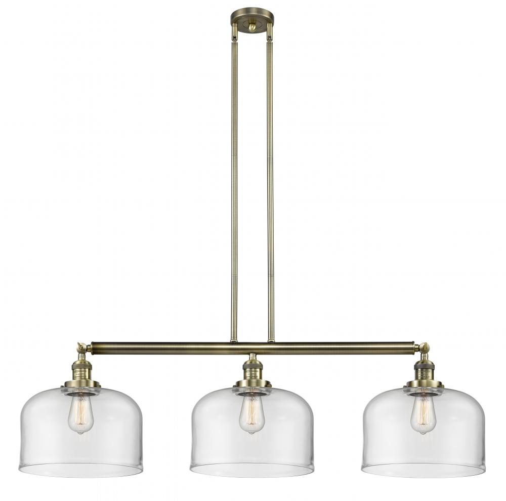 Bell - 3 Light - 42 inch - Antique Brass - Stem Hung - Adjustable Island Light