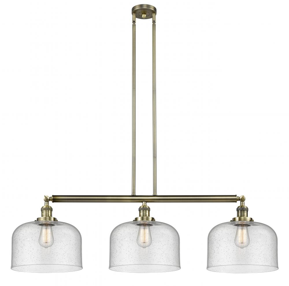 Bell - 3 Light - 42 inch - Antique Brass - Stem Hung - Adjustable Island Light