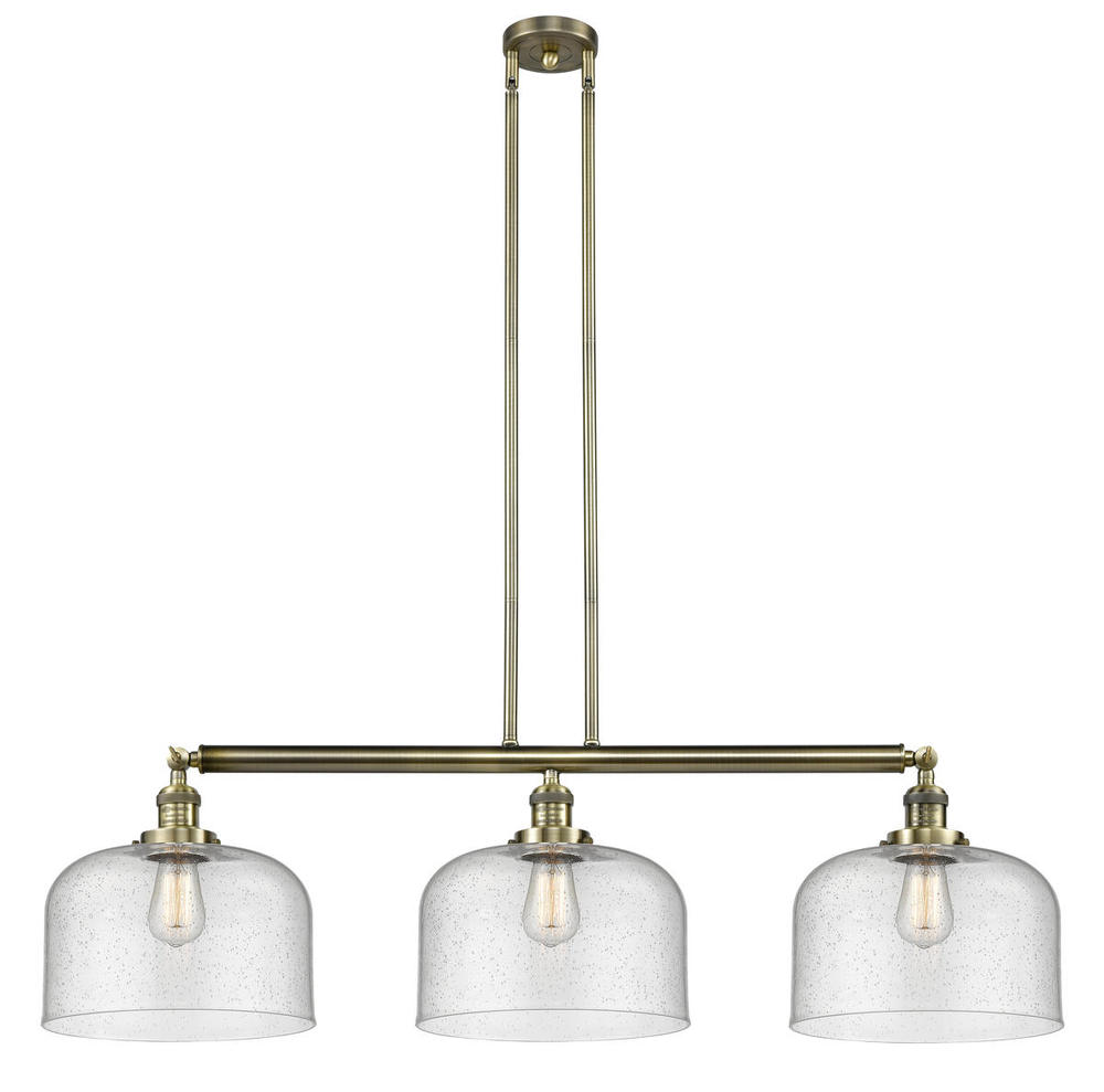 Bell - 3 Light - 42 inch - Antique Brass - Stem Hung - Adjustable Island Light