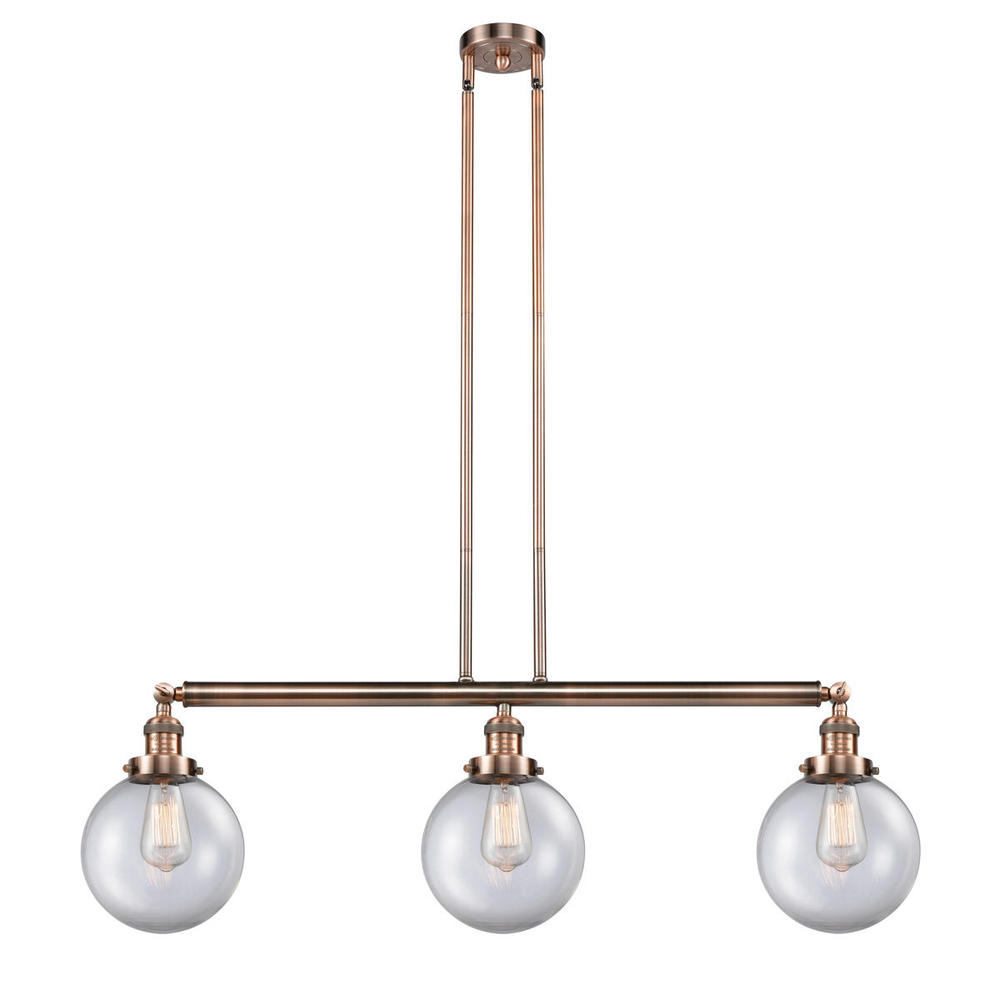 Beacon - 3 Light - 41 inch - Antique Copper - Stem Hung - Adjustable Island Light