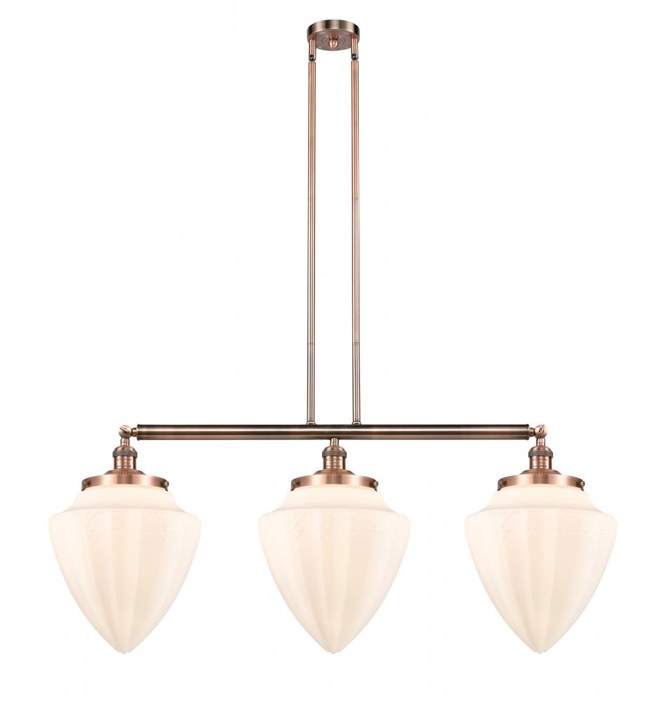 Bullet - 3 Light - 40 inch - Antique Copper - Stem Hung - Adjustable Island Light