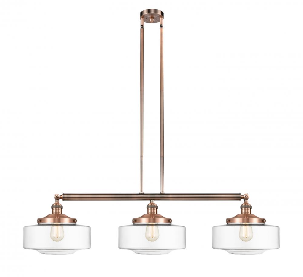 Bridgeton - 3 Light - 44 inch - Antique Copper - Stem Hung - Adjustable Island Light