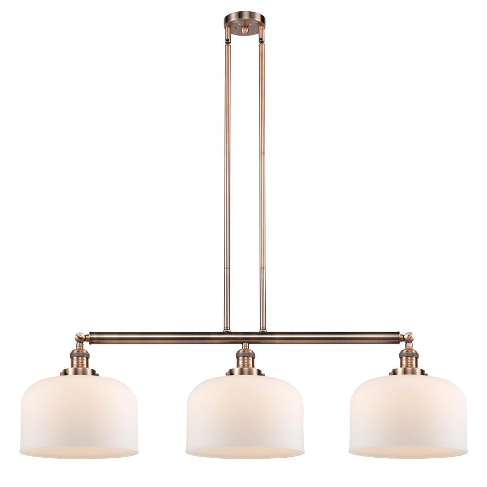Bell - 3 Light - 42 inch - Antique Copper - Stem Hung - Adjustable Island Light