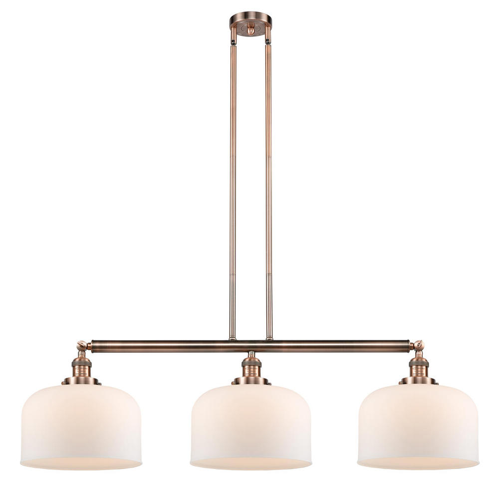 Bell - 3 Light - 42 inch - Antique Copper - Stem Hung - Adjustable Island Light