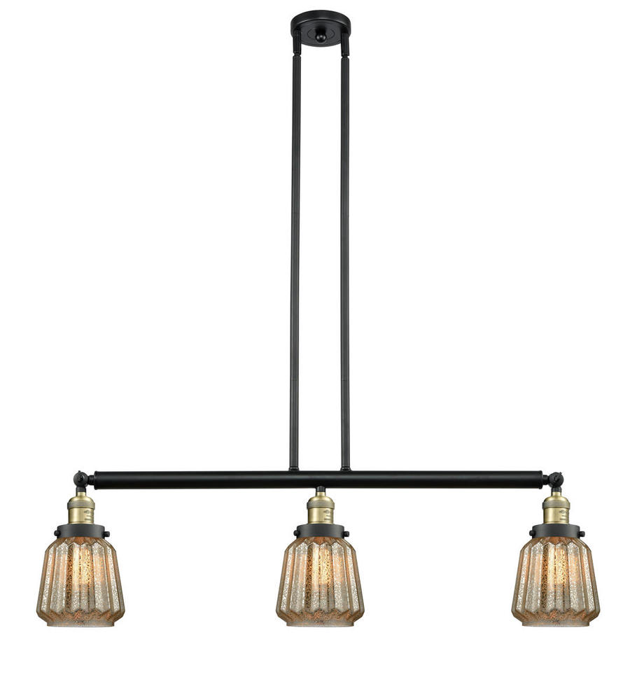 Chatham - 3 Light - 39 inch - Black Antique Brass - Stem Hung - Adjustable Island Light