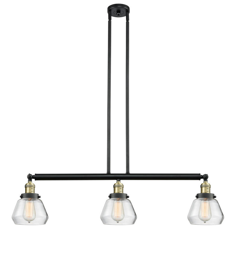Fulton - 3 Light - 39 inch - Black Antique Brass - Stem Hung - Adjustable Island Light