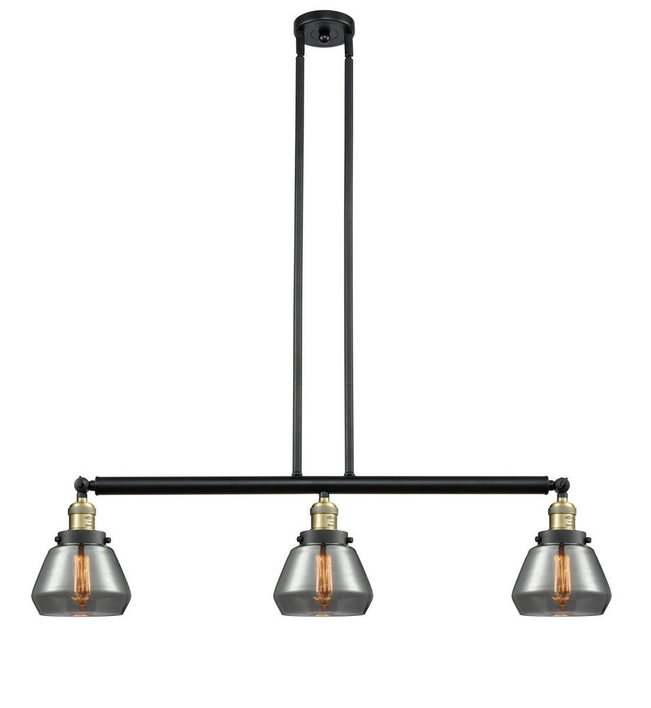 Fulton - 3 Light - 39 inch - Black Antique Brass - Stem Hung - Adjustable Island Light