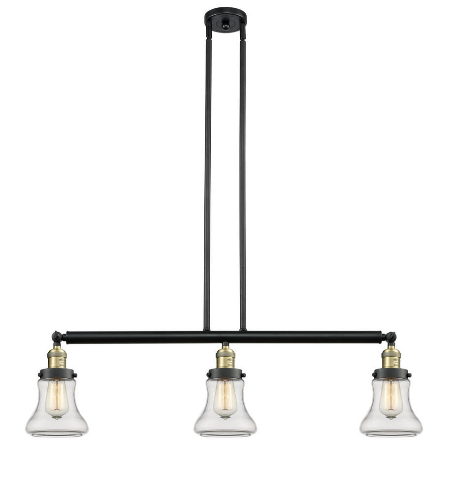 Bellmont - 3 Light - 39 inch - Black Antique Brass - Stem Hung - Adjustable Island Light
