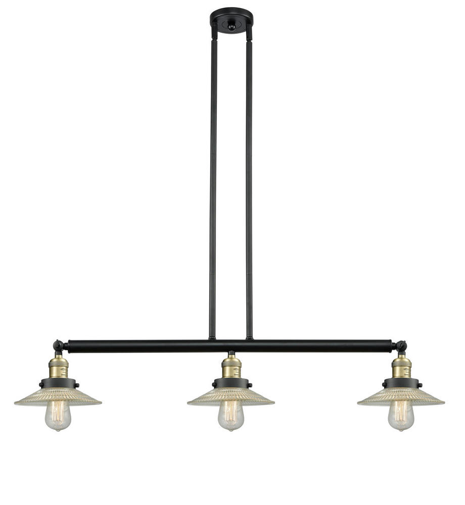 Halophane - 3 Light - 41 inch - Black Antique Brass - Stem Hung - Adjustable Island Light