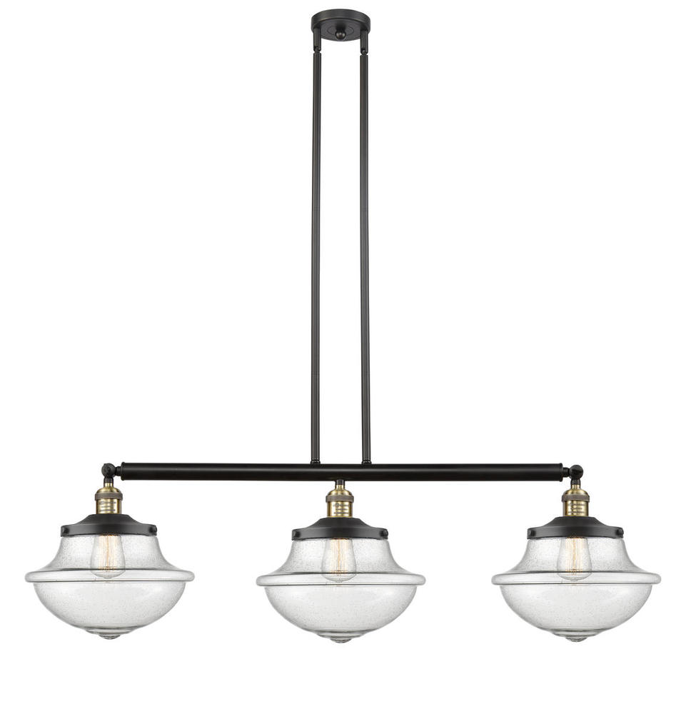 Oxford - 3 Light - 42 inch - Black Antique Brass - Stem Hung - Adjustable Island Light