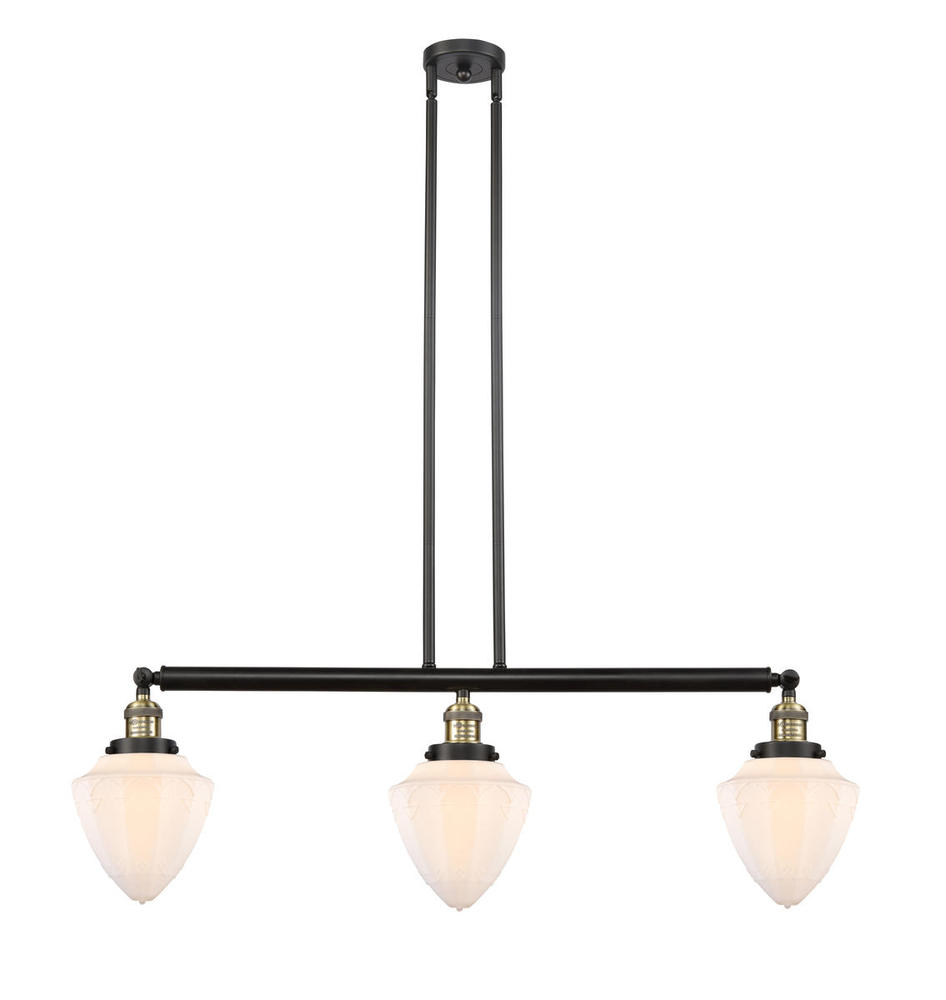 Bullet - 3 Light - 38 inch - Black Antique Brass - Stem Hung - Adjustable Island Light