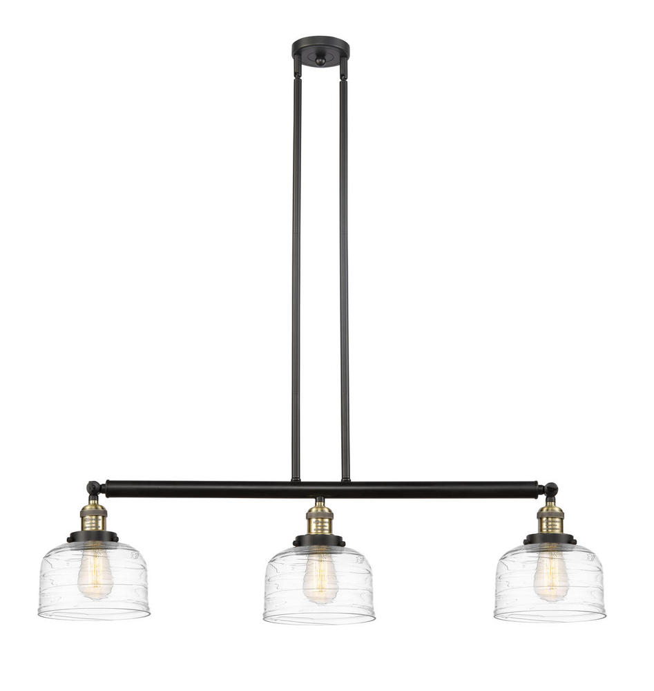 Bell - 3 Light - 41 inch - Black Antique Brass - Stem Hung - Adjustable Island Light