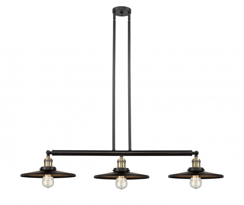 Appalachian - 3 Light - 45 inch - Black Antique Brass - Stem Hung - Adjustable Island Light
