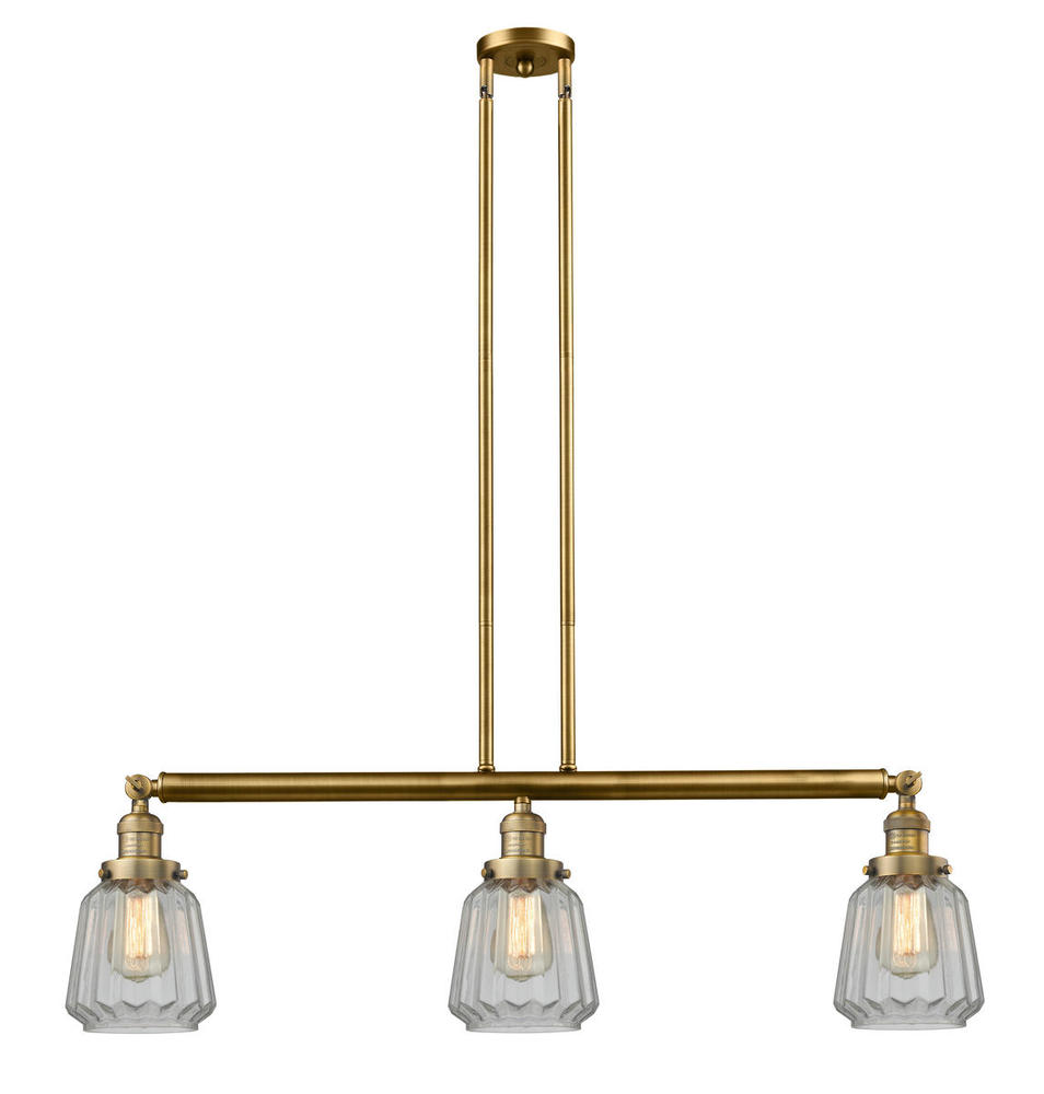 Chatham - 3 Light - 39 inch - Brushed Brass - Stem Hung - Adjustable Island Light