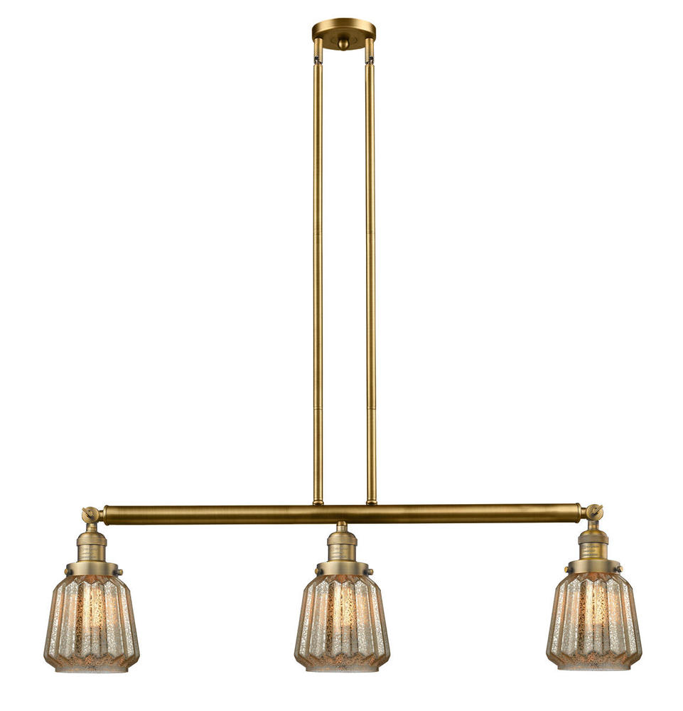 Chatham - 3 Light - 39 inch - Brushed Brass - Stem Hung - Adjustable Island Light