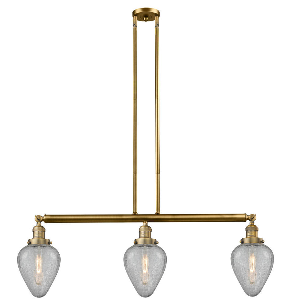 Geneseo - 3 Light - 38 inch - Brushed Brass - Stem Hung - Adjustable Island Light