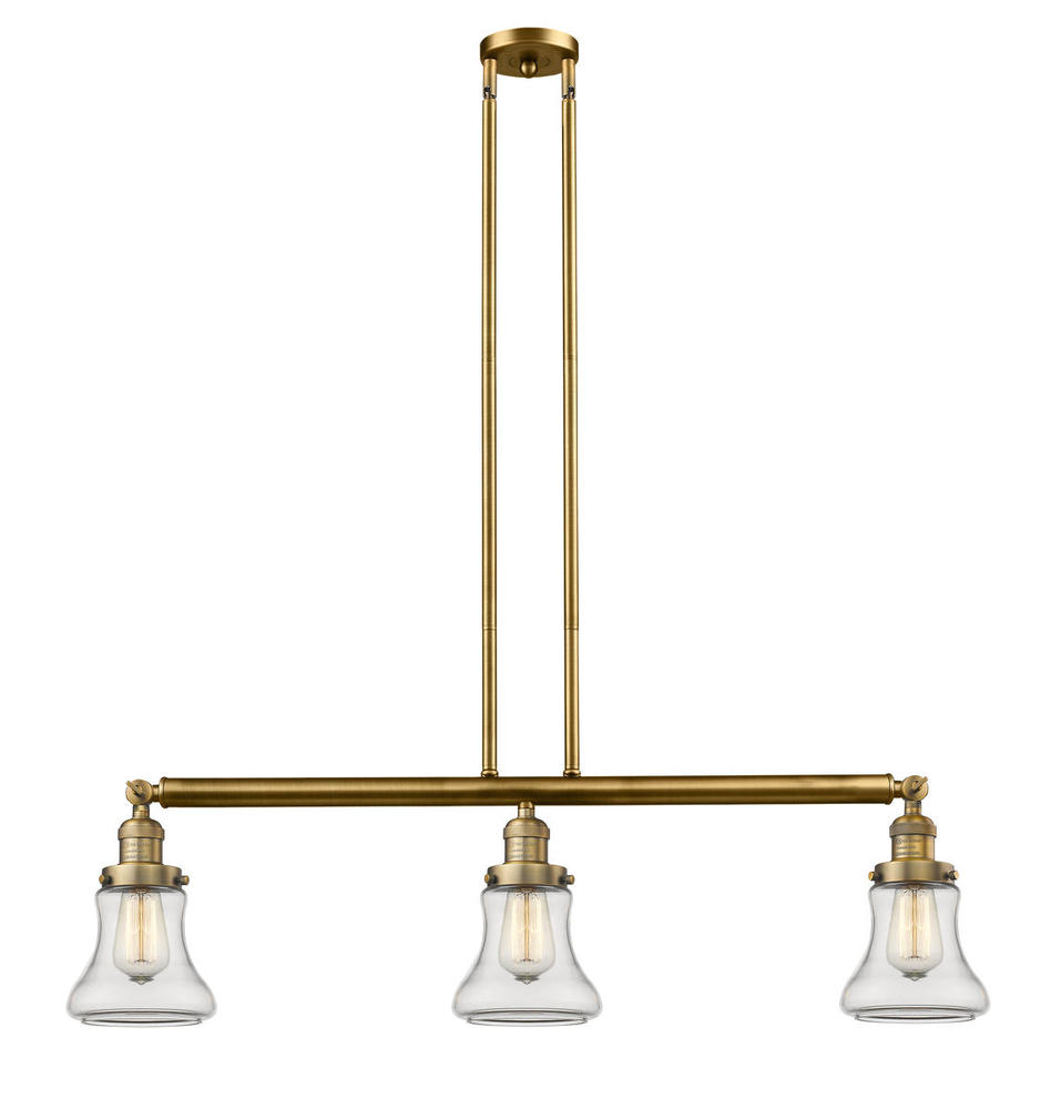 Bellmont - 3 Light - 39 inch - Brushed Brass - Stem Hung - Adjustable Island Light