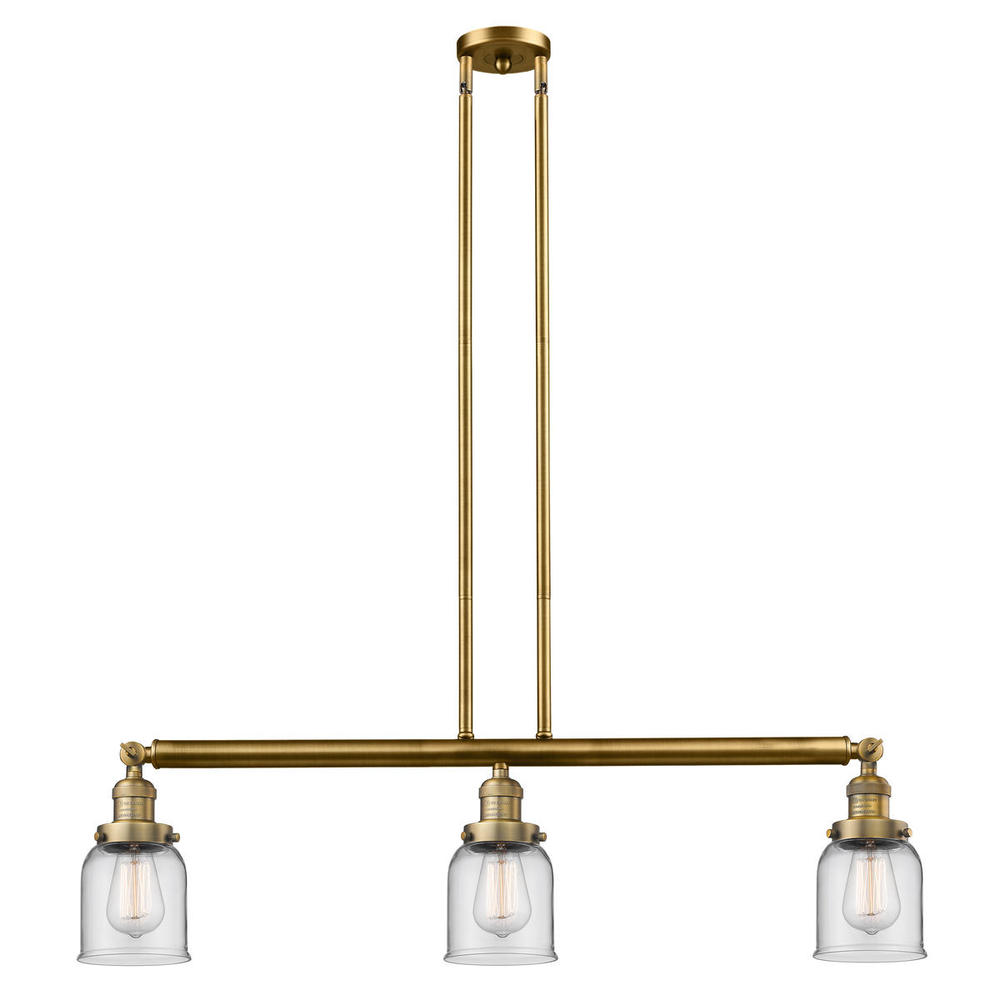 Bell - 3 Light - 38 inch - Brushed Brass - Stem Hung - Adjustable Island Light