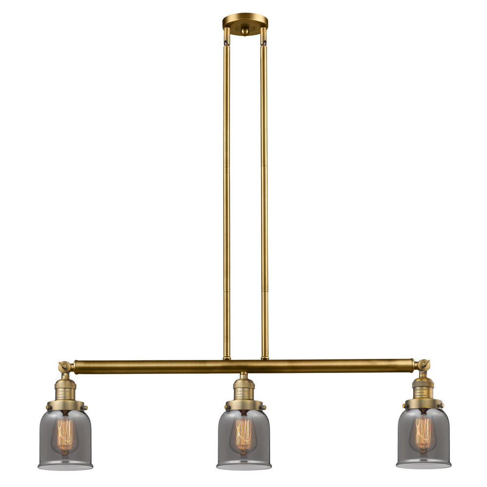 Bell - 3 Light - 38 inch - Brushed Brass - Stem Hung - Adjustable Island Light