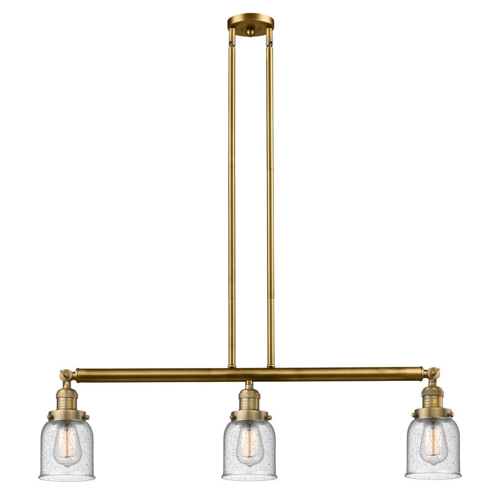 Bell - 3 Light - 38 inch - Brushed Brass - Stem Hung - Adjustable Island Light