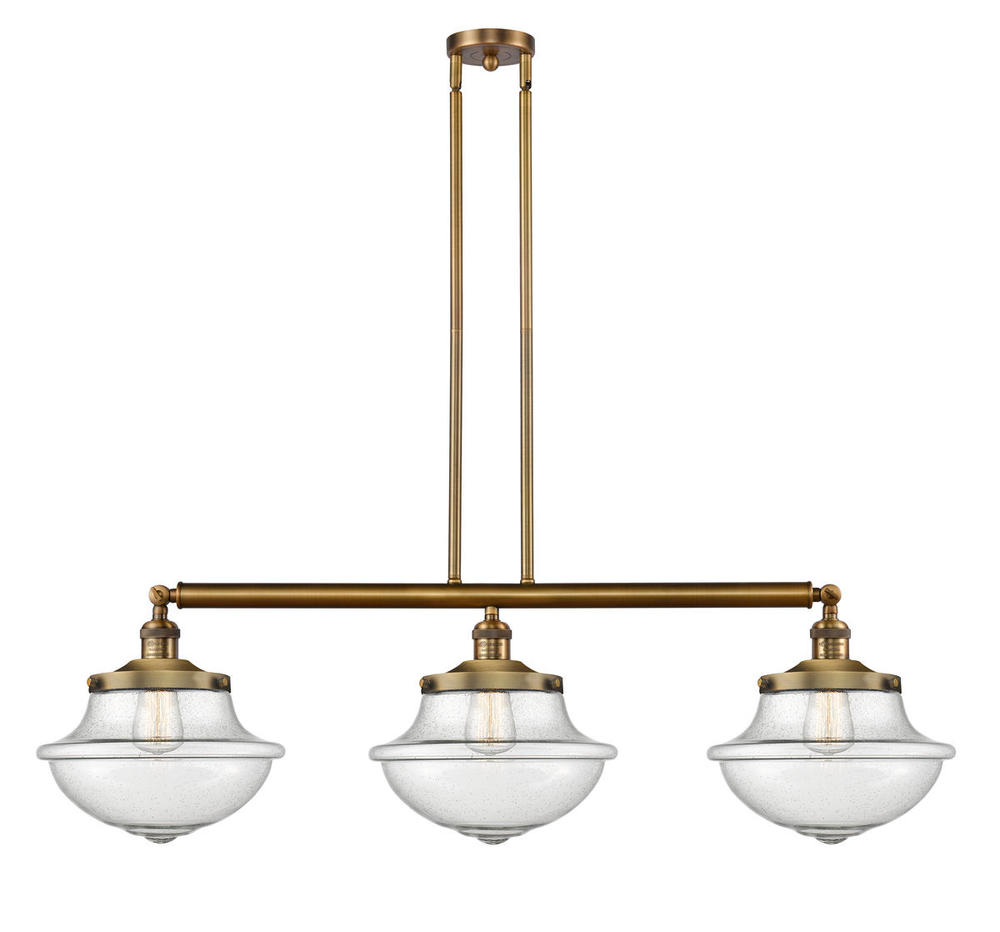 Oxford - 3 Light - 42 inch - Brushed Brass - Stem Hung - Adjustable Island Light