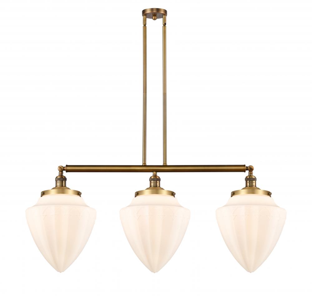 Bullet - 3 Light - 40 inch - Brushed Brass - Stem Hung - Adjustable Island Light