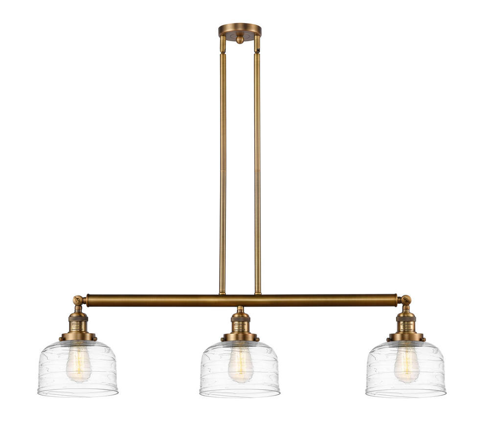Bell - 3 Light - 41 inch - Brushed Brass - Stem Hung - Adjustable Island Light