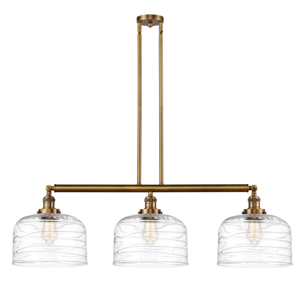 Bell - 3 Light - 42 inch - Brushed Brass - Stem Hung - Adjustable Island Light