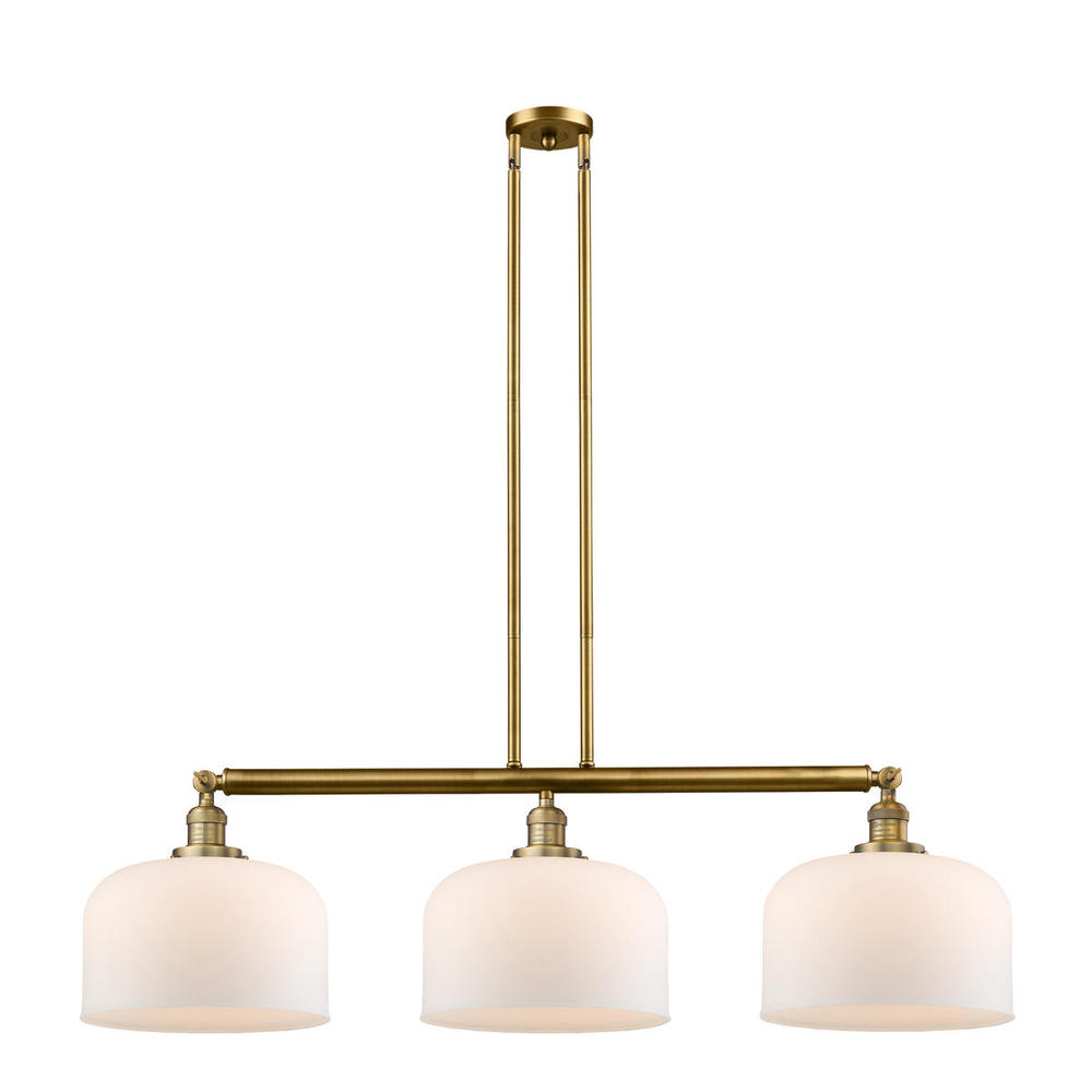 Bell - 3 Light - 42 inch - Brushed Brass - Stem Hung - Adjustable Island Light