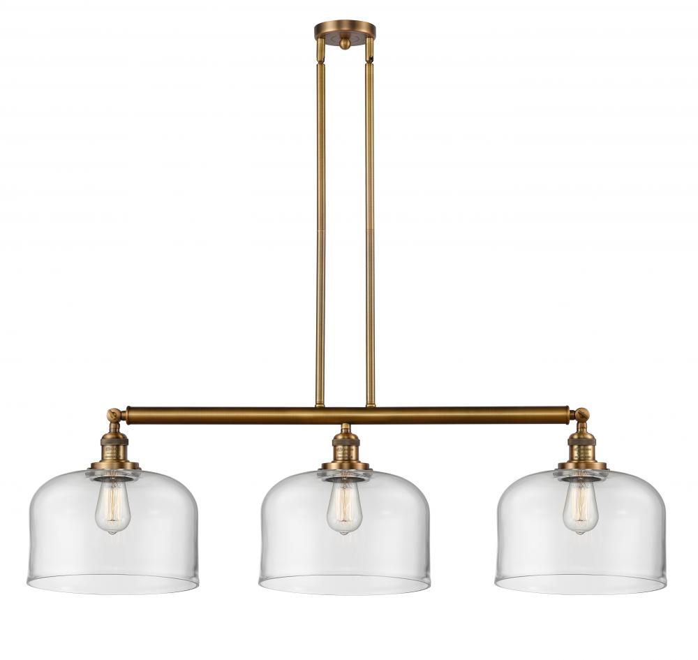 Bell - 3 Light - 42 inch - Brushed Brass - Stem Hung - Adjustable Island Light