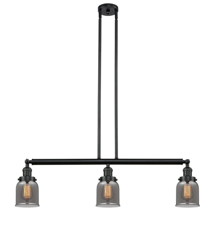 Bell - 3 Light - 38 inch - Matte Black - Stem Hung - Adjustable Island Light