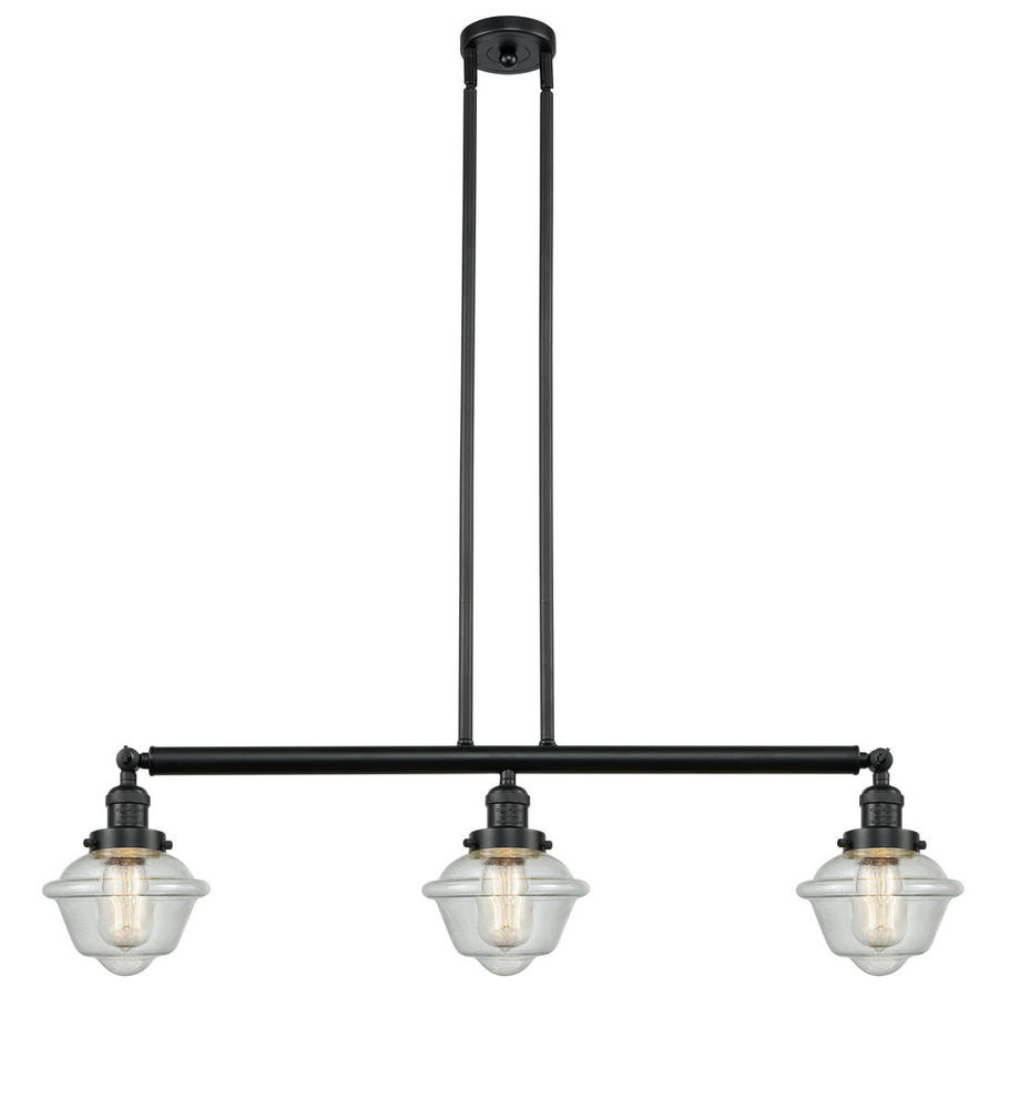 Oxford - 3 Light - 40 inch - Matte Black - Stem Hung - Adjustable Island Light