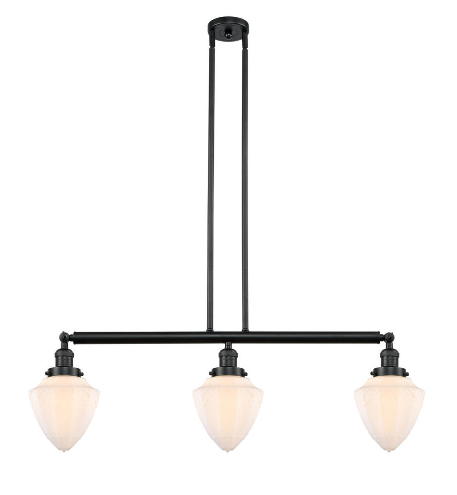 Bullet - 3 Light - 38 inch - Matte Black - Stem Hung - Adjustable Island Light