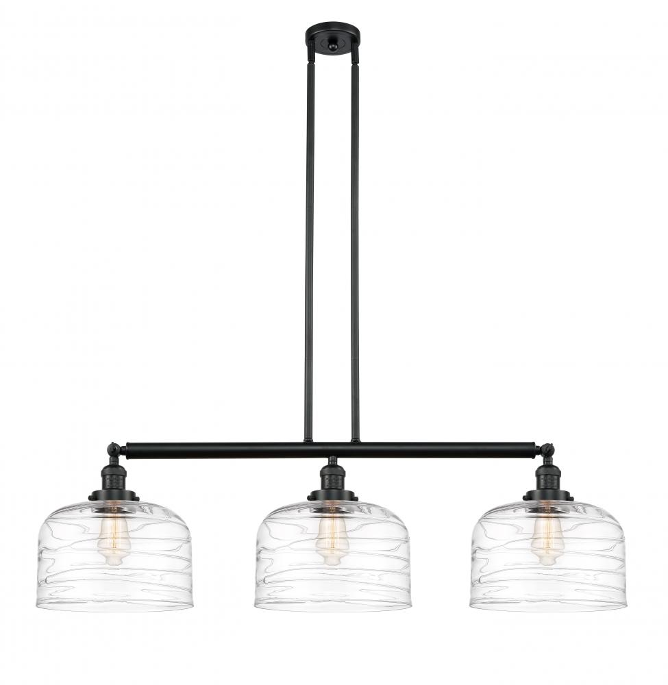 Bell - 3 Light - 42 inch - Matte Black - Stem Hung - Adjustable Island Light
