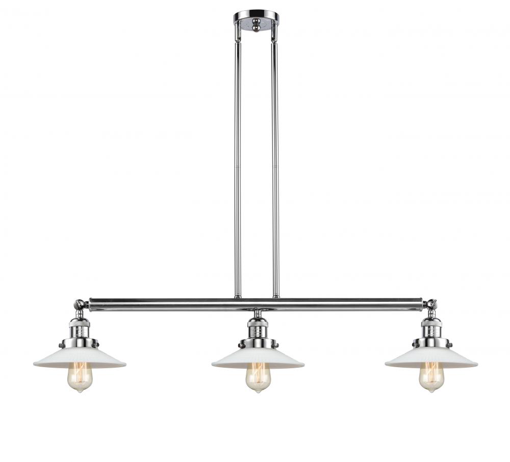 Halophane - 3 Light - 41 inch - Polished Chrome - Stem Hung - Adjustable Island Light