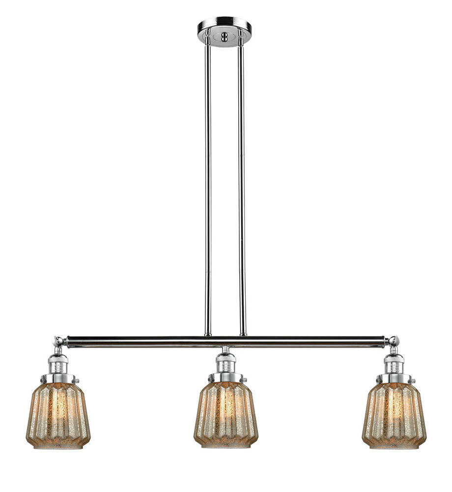 Chatham - 3 Light - 39 inch - Polished Chrome - Stem Hung - Adjustable Island Light