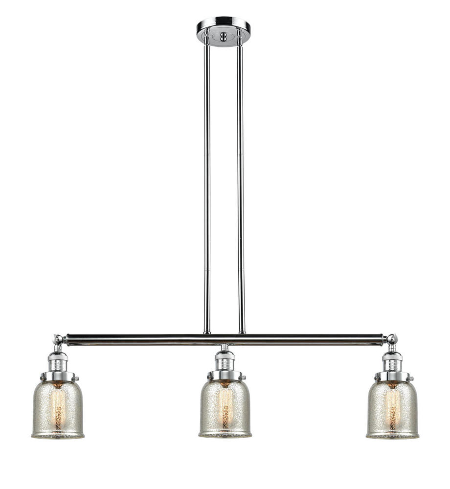 Bell - 3 Light - 38 inch - Polished Chrome - Stem Hung - Adjustable Island Light