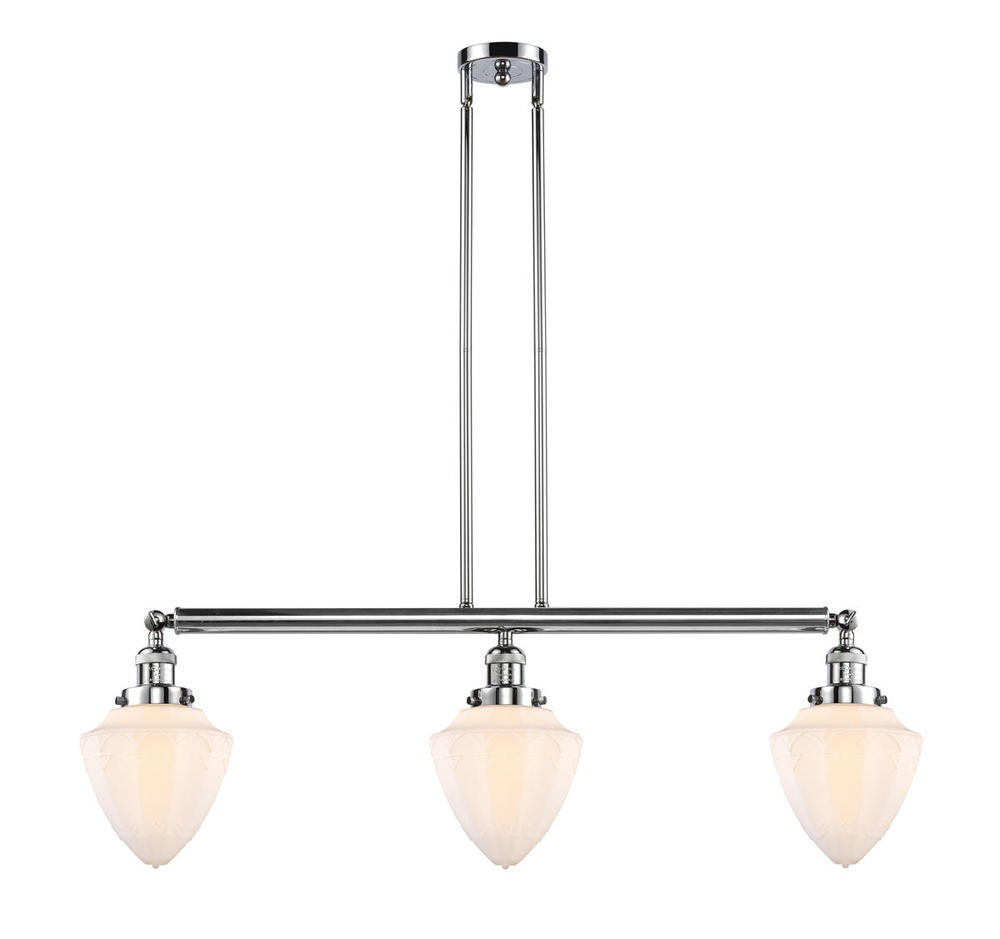 Bullet - 3 Light - 38 inch - Polished Chrome - Stem Hung - Adjustable Island Light