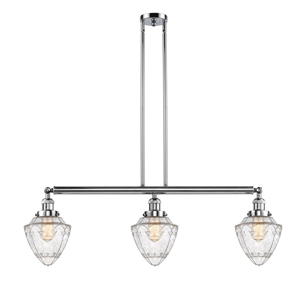 Bullet - 3 Light - 38 inch - Polished Chrome - Stem Hung - Adjustable Island Light