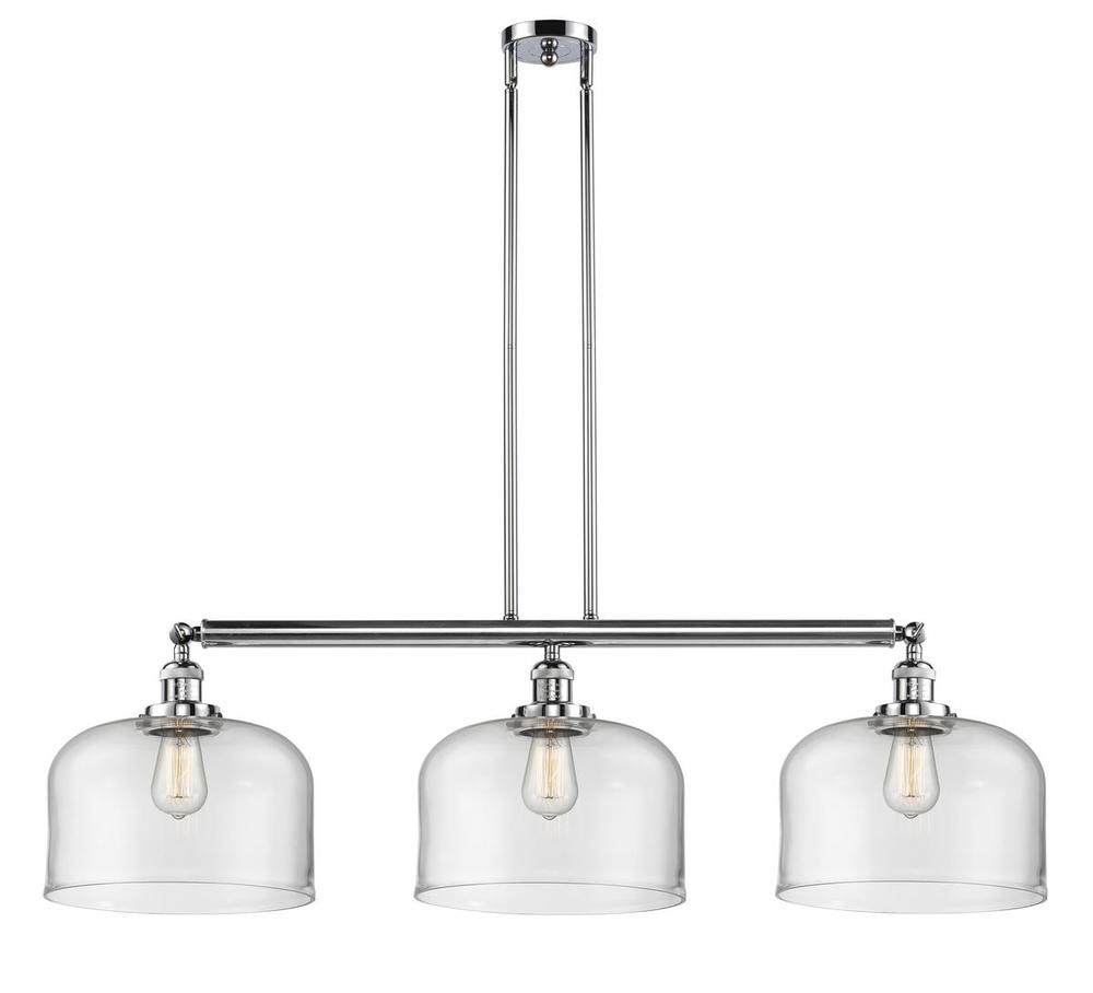 Bell - 3 Light - 42 inch - Polished Chrome - Stem Hung - Adjustable Island Light