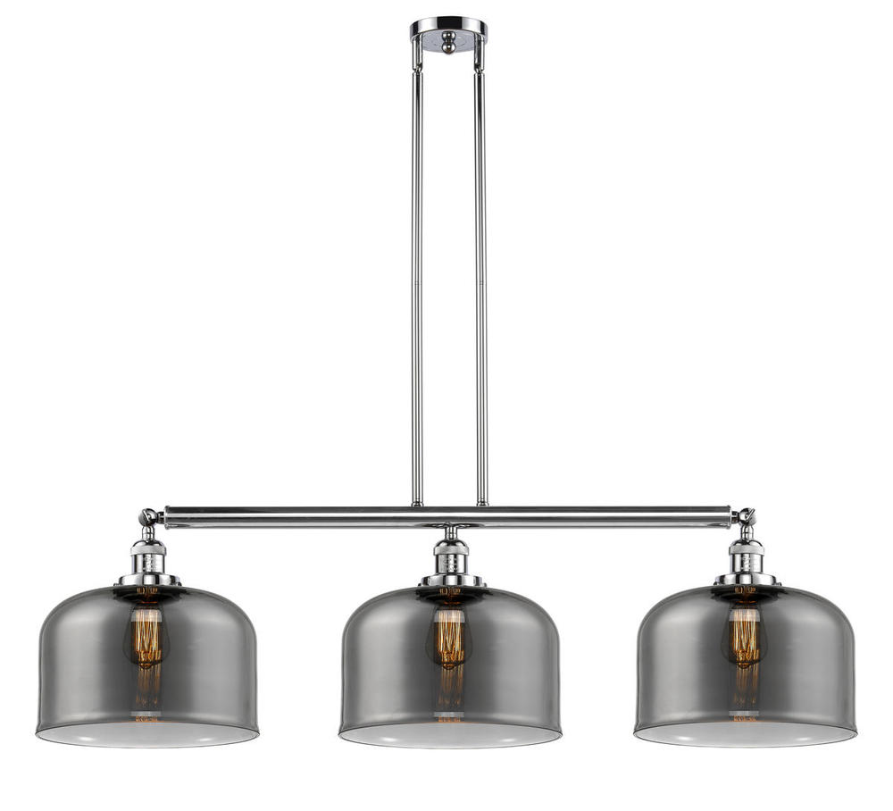 Bell - 3 Light - 42 inch - Polished Chrome - Stem Hung - Adjustable Island Light