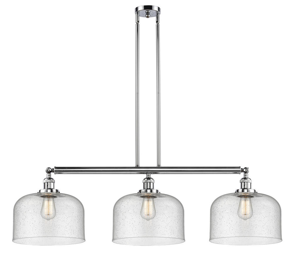 Bell - 3 Light - 42 inch - Polished Chrome - Stem Hung - Adjustable Island Light